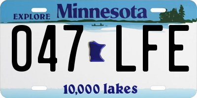 MN license plate 047LFE