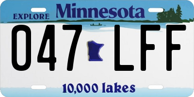 MN license plate 047LFF