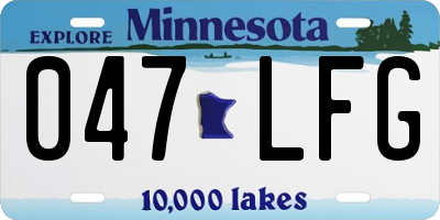 MN license plate 047LFG