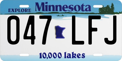 MN license plate 047LFJ