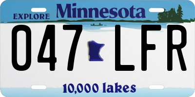 MN license plate 047LFR