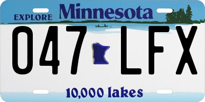 MN license plate 047LFX
