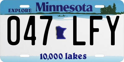 MN license plate 047LFY