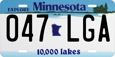 MN license plate 047LGA