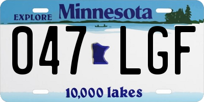 MN license plate 047LGF