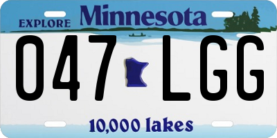 MN license plate 047LGG