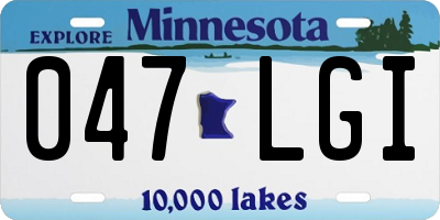 MN license plate 047LGI