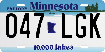 MN license plate 047LGK
