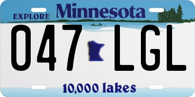MN license plate 047LGL