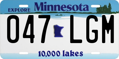 MN license plate 047LGM