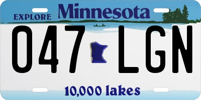 MN license plate 047LGN