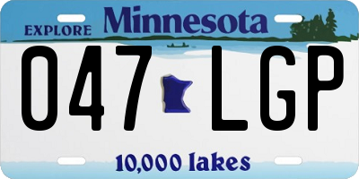 MN license plate 047LGP