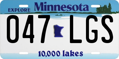MN license plate 047LGS
