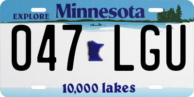 MN license plate 047LGU