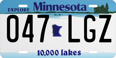 MN license plate 047LGZ
