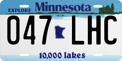 MN license plate 047LHC