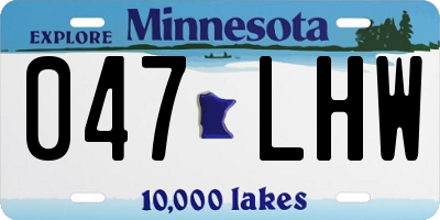 MN license plate 047LHW