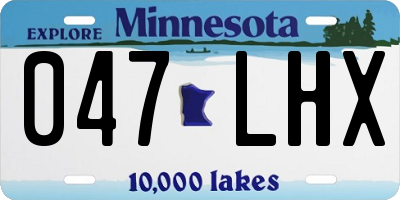 MN license plate 047LHX