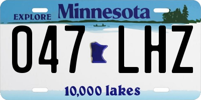 MN license plate 047LHZ