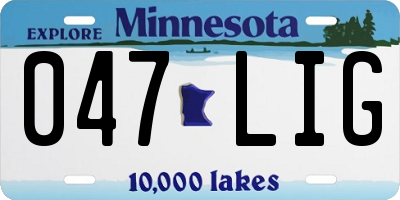 MN license plate 047LIG