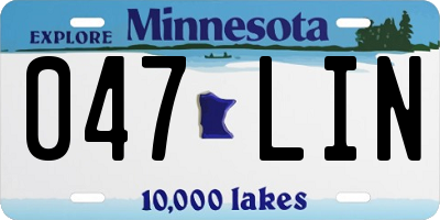 MN license plate 047LIN