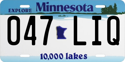 MN license plate 047LIQ