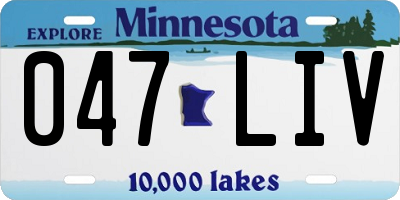 MN license plate 047LIV