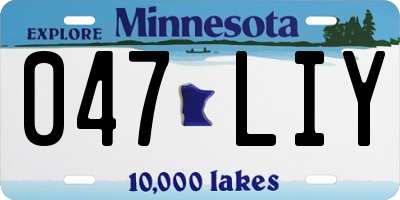 MN license plate 047LIY