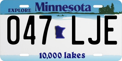 MN license plate 047LJE