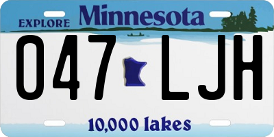 MN license plate 047LJH