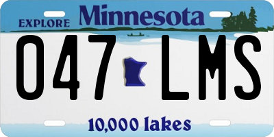 MN license plate 047LMS