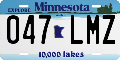 MN license plate 047LMZ