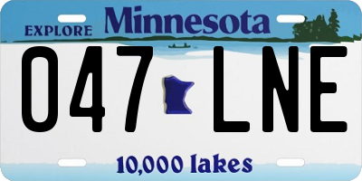 MN license plate 047LNE