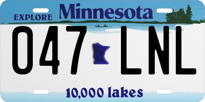 MN license plate 047LNL
