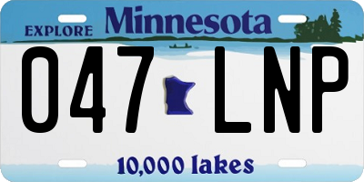 MN license plate 047LNP