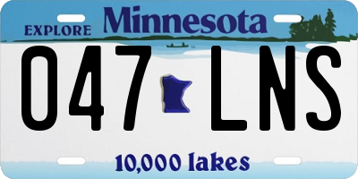 MN license plate 047LNS