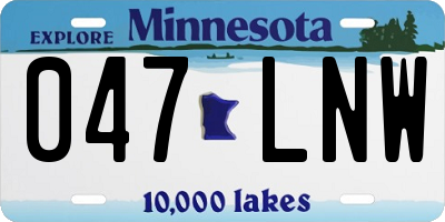 MN license plate 047LNW