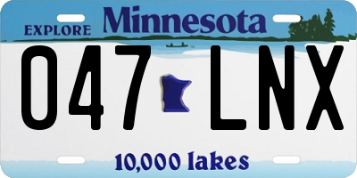 MN license plate 047LNX