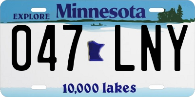 MN license plate 047LNY