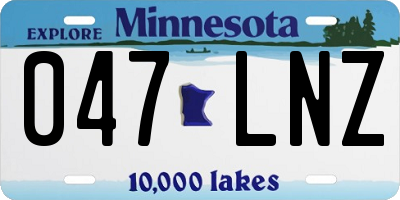 MN license plate 047LNZ