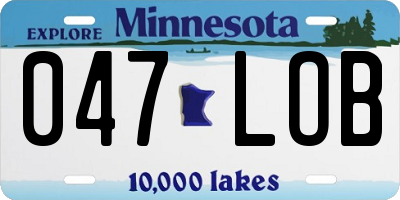 MN license plate 047LOB