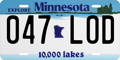 MN license plate 047LOD