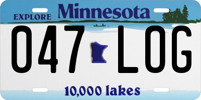 MN license plate 047LOG