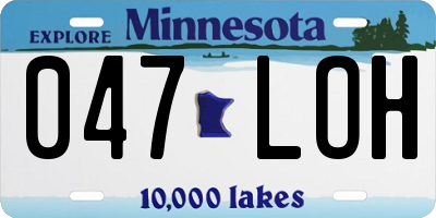 MN license plate 047LOH