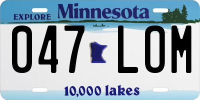 MN license plate 047LOM