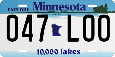 MN license plate 047LOO