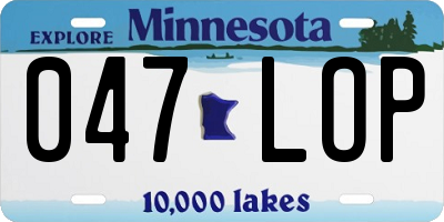 MN license plate 047LOP