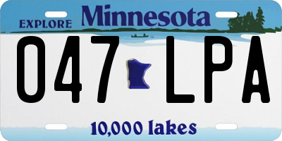 MN license plate 047LPA