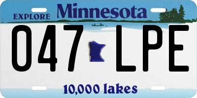 MN license plate 047LPE