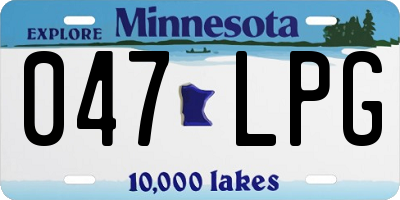 MN license plate 047LPG